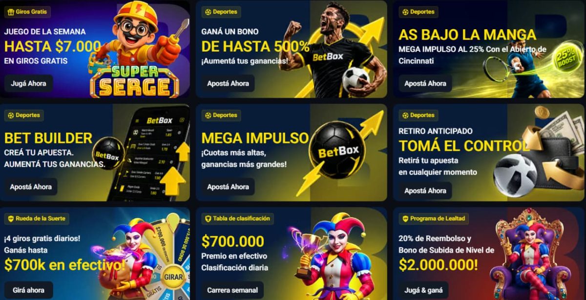 Bonos y Promociones Disponibles en Betbox Argentina 2026 image 2